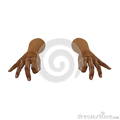 Man Hands ok sign Swarthy Skin on white. 3D illustration Cartoon Illustration