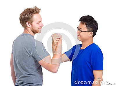 Man handshake for friendship and respect Stock Photo