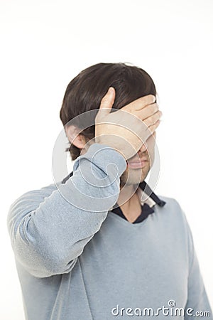 Man with hangover Stock Photo