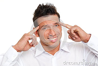 Man has headache Stock Photo