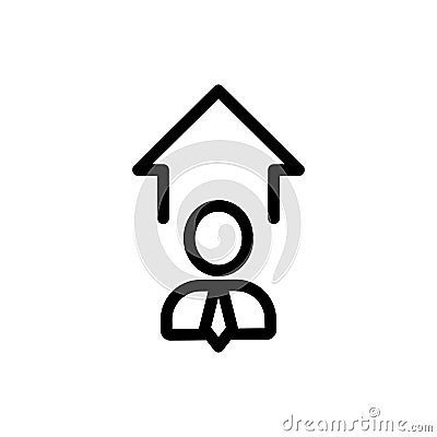 Man has progressed the icon vector. Isolated contour symbol illustration Cartoon Illustration