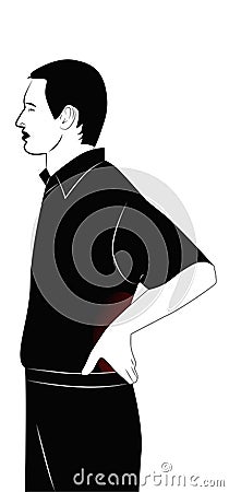 The man has a sore back Vector Illustration