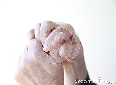 Man has a sore thumb Stock Photo
