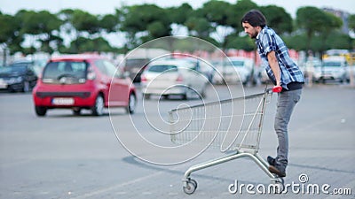 Man Have Fun on the Parking Shopping Mall. Happy Funny Guy Rides on Shopping Cart Stock Video - Video of hypermarket, shopping: 122316875 Man Have Fun on the Parking Shopping Mall. Happy Funny Guy Rides on Shopping Cart Stock Video - Video of hypermarket, shopping: 122316875