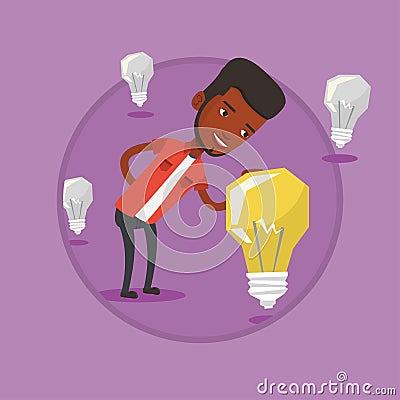 Man having business idea vector illustration. Vector Illustration