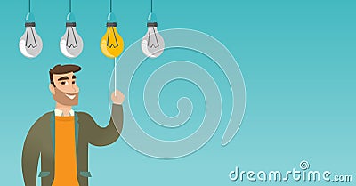 Man having business idea vector illustration. Vector Illustration