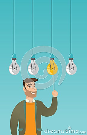 Man having business idea vector illustration. Vector Illustration