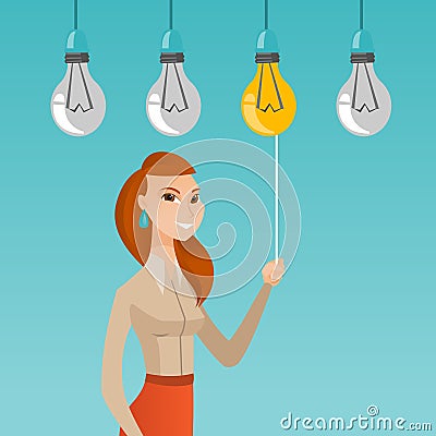 Man having business idea vector illustration. Vector Illustration