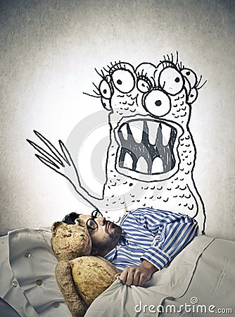 Man having a nightmare Stock Photo