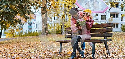 Man having to apologize to his wife or girlfriend Stock Photo