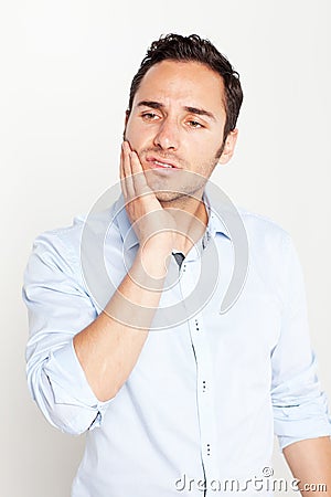 Man having toothache Stock Photo