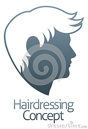 Man Head Hairdresser Barbershop Hair Salon Icon Vector Illustration