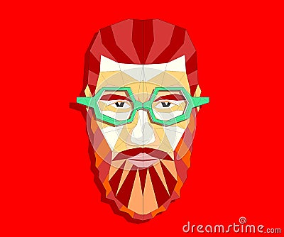 Man Head Hipster style Stock Photo