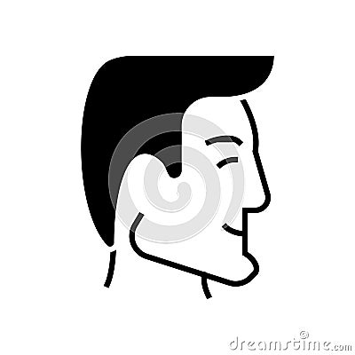 Man head - human head - good businessman profile icon, vector illustration, black sign on isolated background Vector Illustration