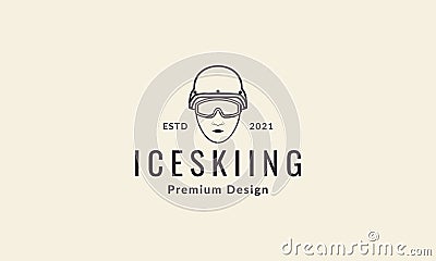 Man head ice ski logo symbol vector icon illustration graphic design Vector Illustration