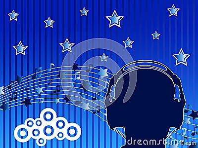 Man with headphone Vector Illustration