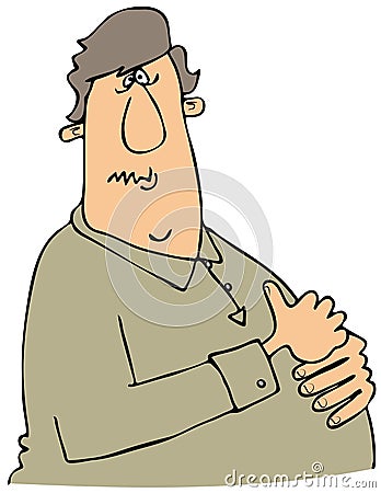 Man with heartburn Cartoon Illustration