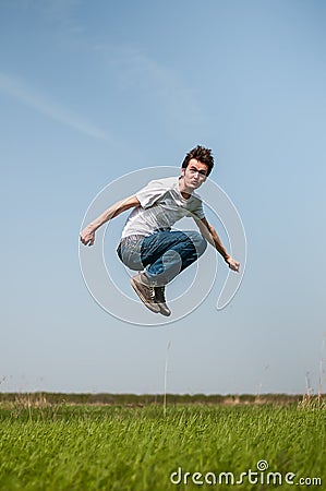 Man high jump Stock Photo