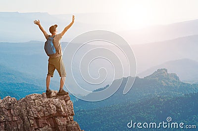 Man hiking Stock Photo