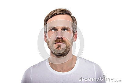 Man with his eyes crossed. Stock Photo