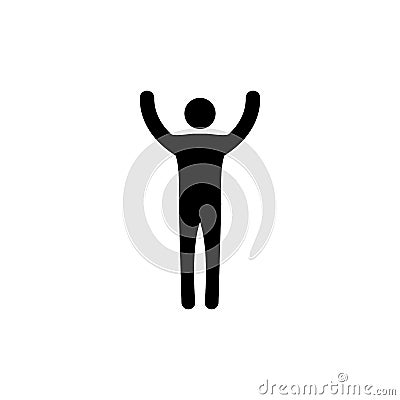 man with his hands up. concept of victory. vector symbol Stock Photo