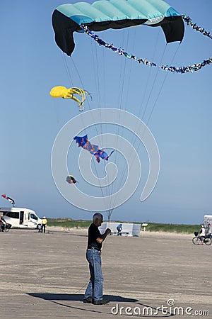 Man and his kite Editorial Stock Photo
