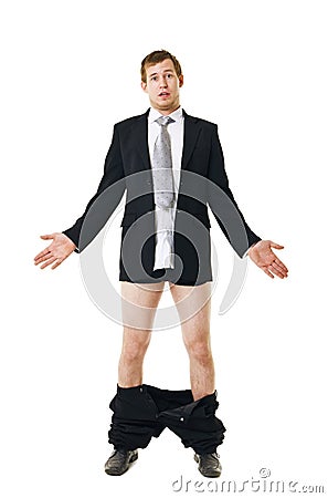 Man with his pants down Stock Photo