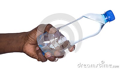 Man holding a bottle of water Stock Photo