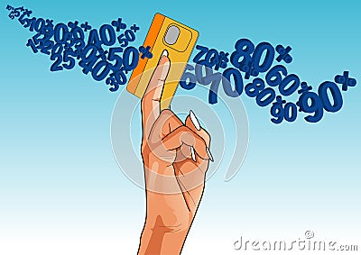 Man holding credit card, close-up of hand Stock Photo