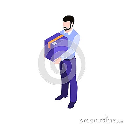 Man Holding Parcel Illustration Cartoon Illustration