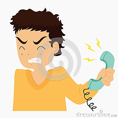 Man Holding Phone Handle Vector Collection Vector Illustration