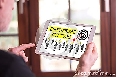 Enterprise culture concept on a tablet Stock Photo