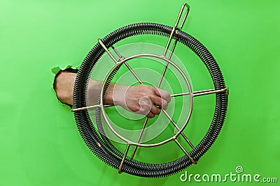 Tool for cleaning sewage Stock Photo