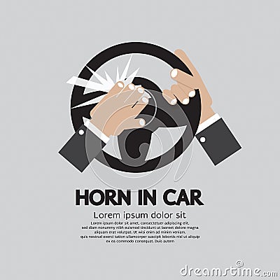 Man Honking The Horn In a Car Vector Illustration