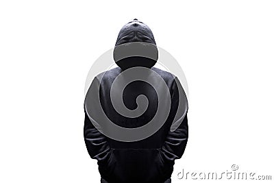 Man in hood silhouette Stock Photo