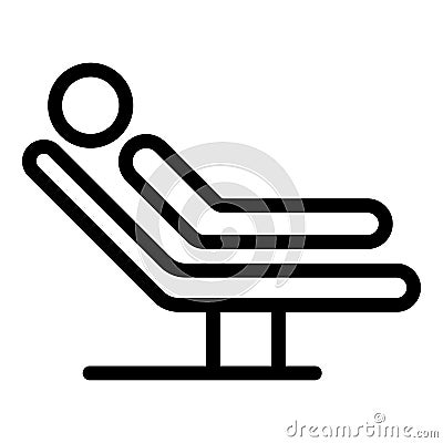 Man hospital bed icon, outline style Vector Illustration