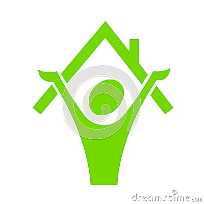 Man with house Vector Illustration