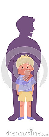 Man Hurting Child Vector Illustration