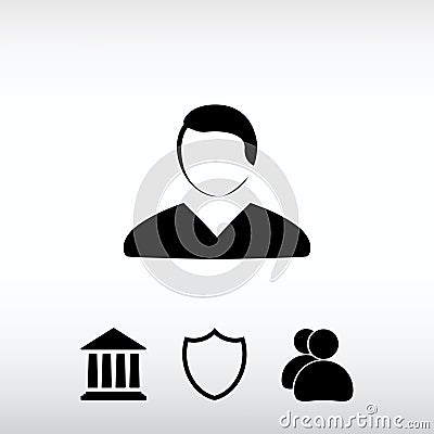 Man icon, vector illustration. Flat design style Vector Illustration