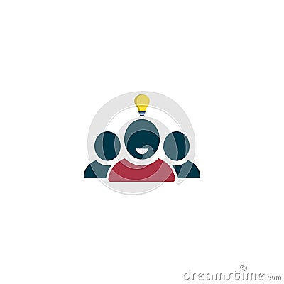 man with the idea of happy rather than ordinary people. vector symbol Cartoon Illustration