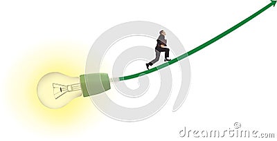 Man with an idea takes the path Vector Illustration