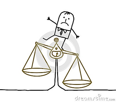 Man & imbalance, injustice Vector Illustration