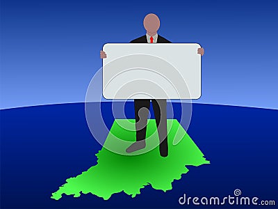 Man on Indiana with sign Vector Illustration