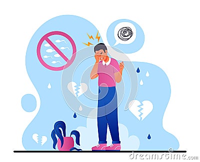 Man infertility concept Vector Illustration