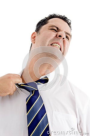 Man itching his neck Stock Photo