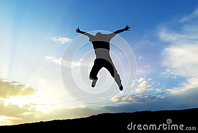 Man jump to sky Stock Photo