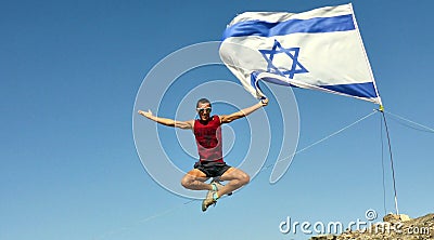 The man jumped. Stop the moment. Stock Photo