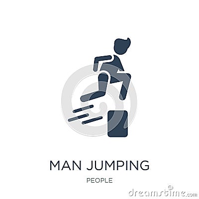man jumping icon in trendy design style. man jumping icon isolated on white background. man jumping vector icon simple and modern Vector Illustration