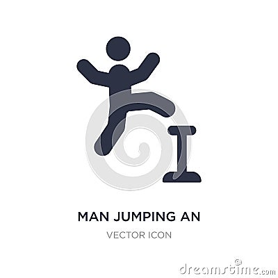 man jumping an obstacle icon on white background. Simple element illustration from Sports concept Vector Illustration