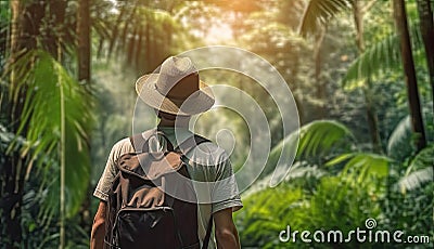 Man in Jungles, Generative AI Stock Photo